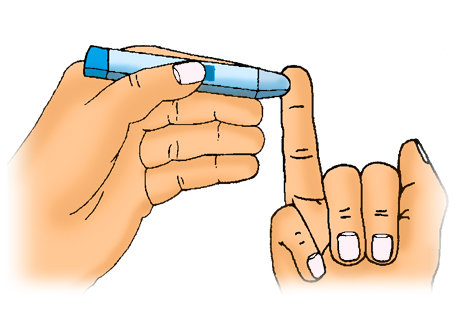 imagen que muestra como pincharse en el lateral de un dedo
