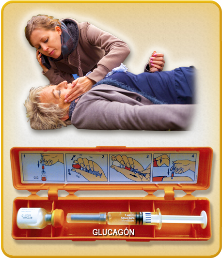 imagen como actuar con un diabético inconsciente utilizando un kit de glucagón
