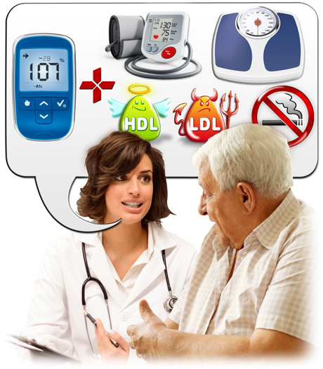 imagen de un paciente que planifica con su médico las pruebas y revisiones necesarias para el control de su diabetes