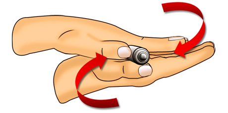 imagen rotar pluma de insulina entre las manos